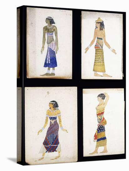 Egyptian Costume Designs for a Dancer, a Musician, Ta-Or, and Cleopatra's Sister-Leon Bakst-Premier Image Canvas