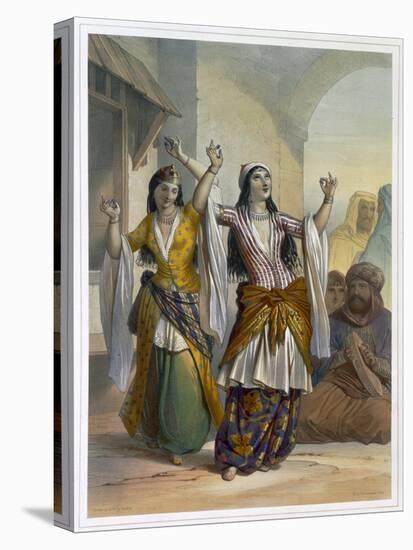 Egyptian dancing girls performing the Ghawazi at Rosetta, Egypt, 1848-Achille Deveria-Premier Image Canvas