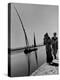 Egyptian Feluccas, Large Sailboats with Two Immensely Tall Masts, Pulled up Canal by Natives-Carl Mydans-Premier Image Canvas