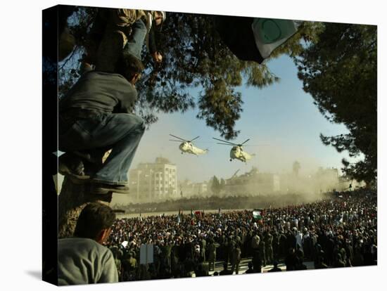 Egyptian Helicopters Carrying Remains of Palestinian Leader Yasser Arafat and Palestinian Leaders-null-Premier Image Canvas