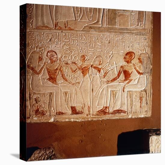 Egyptian relief, A Funerary banquet-Unknown-Premier Image Canvas