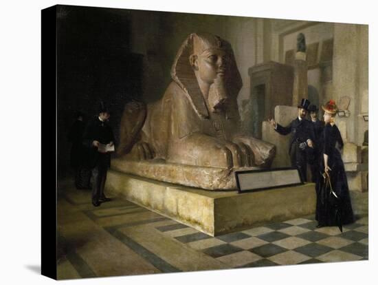 Egyptian Room of Louvre and Great Sphinx, by Guillaume Larue (1851-1935)-null-Premier Image Canvas