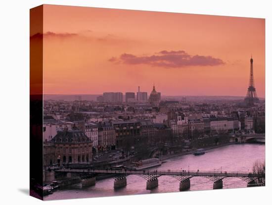 Eiffel Tower and River Seine, Paris, France-Walter Bibikow-Premier Image Canvas