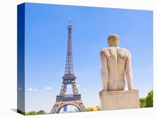 Eiffel Tower and Statue Outside Trocadero-John Harper-Premier Image Canvas
