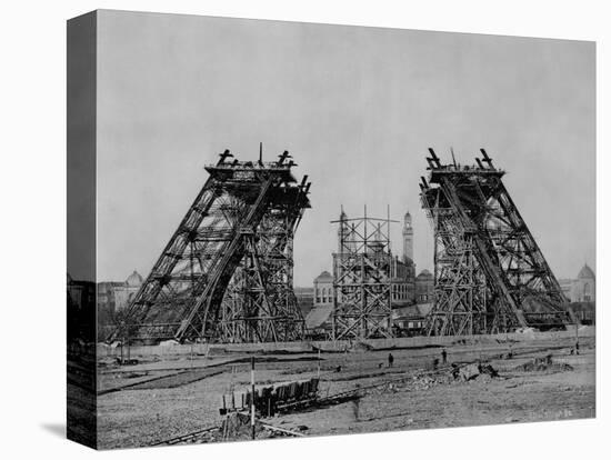 Eiffel Tower During Construction-null-Premier Image Canvas