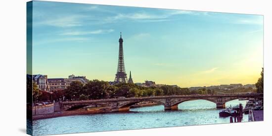 Eiffel Tower Seine River Paris-null-Stretched Canvas