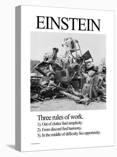 Einstein; Three Rules of Work-Wilbur Pierce-Stretched Canvas