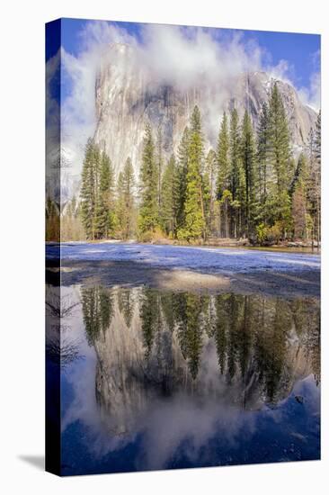 El Capitan seen from Cathedral Beach and Merced River. Yosemite National Park, California.-Tom Norring-Premier Image Canvas