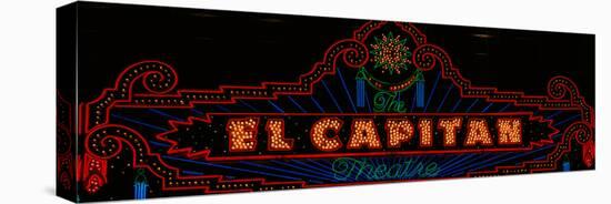 El Capitan Theatre Sign in Hollywood, California-null-Stretched Canvas