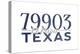 El Paso, Texas - 79903 Zip Code (Blue)-Lantern Press-Stretched Canvas