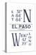 El Paso, Texas - Latitude and Longitude (Blue)-Lantern Press-Stretched Canvas