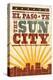 El Paso, Texas - Skyline and Sunburst Screenprint Style-Lantern Press-Stretched Canvas