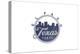 El Paso, Texas - Skyline Seal (Blue)-Lantern Press-Stretched Canvas