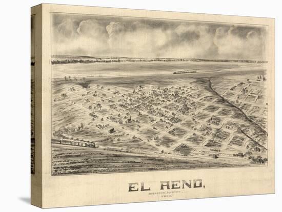 El Reno, Oklahoma - Panoramic Map-Lantern Press-Stretched Canvas