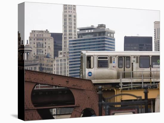 El Train on the Elevated Train System, the Loop, Chicago, Illinois, USA-Amanda Hall-Premier Image Canvas