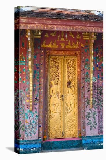 Elaborate Gilded Temple Door and Glass Mosaic on Exterior Wall-null-Premier Image Canvas