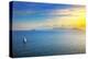 Elba Island Sunset View from Piombino an Sail Boat. Mediterranean Sea. Italy-stevanzz-Premier Image Canvas