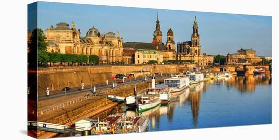 Elbe River and Old Town skyline, Dresden, Saxony, Germany, Europe-Hans-Peter Merten-Premier Image Canvas