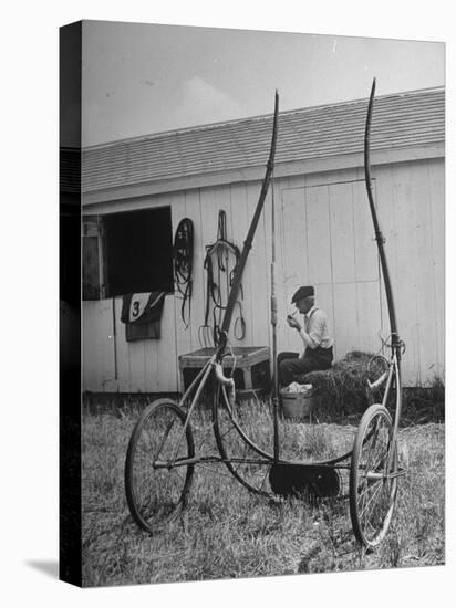 Elderly Horseman Relaxing Near Lenn County Fair-Bob Landry-Premier Image Canvas