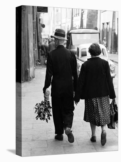Elderly Polish Couple Walking Hand in Hand-Paul Schutzer-Premier Image Canvas
