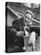 Elderly Woman with Pet Dog "Miquette" on Steps of Montmartre-Alfred Eisenstaedt-Premier Image Canvas