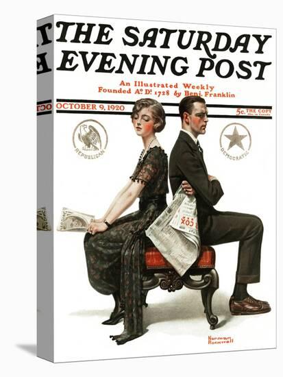 "Election Debate" Saturday Evening Post Cover, October 9,1920-Norman Rockwell-Premier Image Canvas