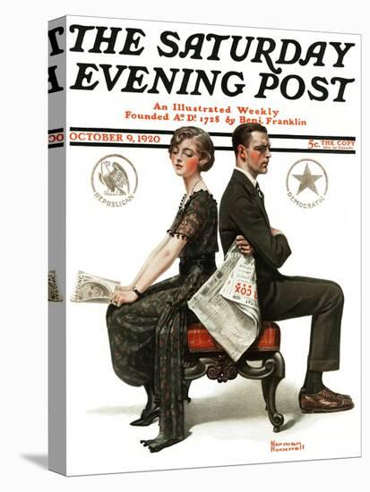 "Election Debate" Saturday Evening Post Cover, October 9,1920-Norman Rockwell-Premier Image Canvas