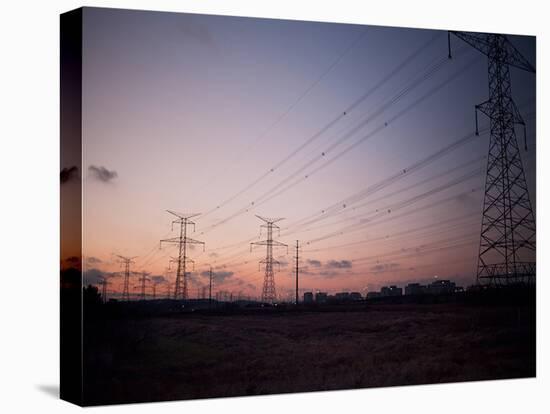 Electrical Towers in the Winter Dusk-Byron Yu-Stretched Canvas