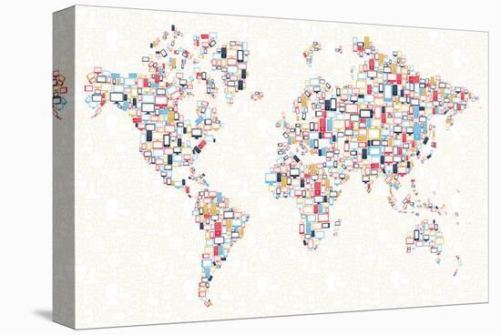 Electronics World Map-null-Stretched Canvas