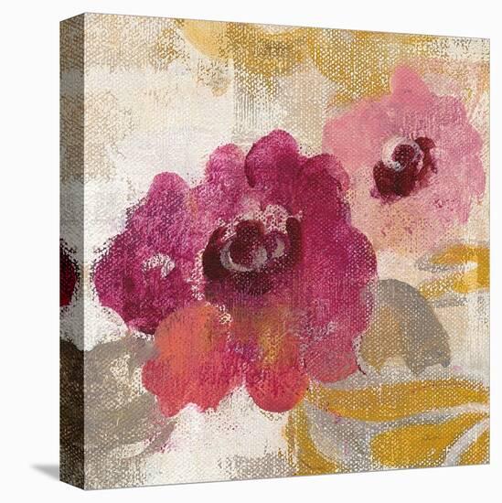 Elegant Fresco Floral Gold Flower II-Silvia Vassileva-Stretched Canvas