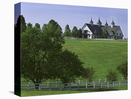 Elegant Horse Barn Atop Hill, Woodford County, Kentucky, USA-Dennis Flaherty-Premier Image Canvas