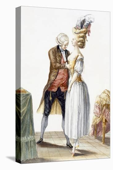 Elegant Lady at a Fitting with Her Tailor, Plate from 'Galerie Des Modes Et Costumes Francais'-Pierre Thomas Le Clerc-Premier Image Canvas