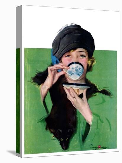 "Elegant Lady Drinking Cup of Tea,"February 20, 1926-Penrhyn Stanlaws-Premier Image Canvas