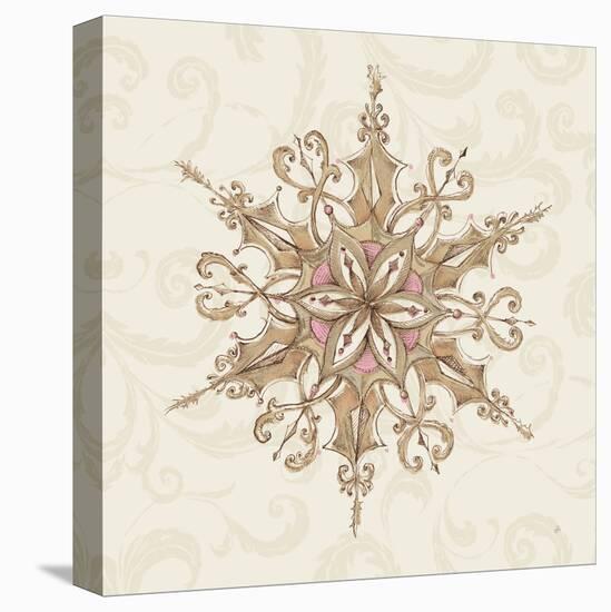 Elegant Season Snowflake I Pink-Daphne Brissonnet-Stretched Canvas