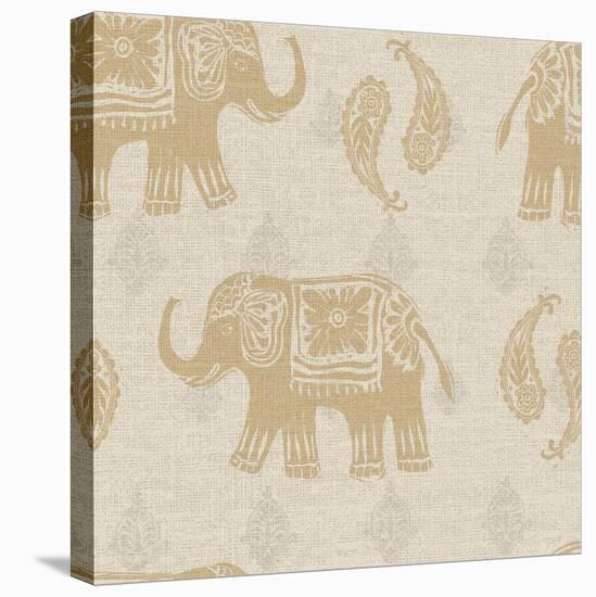 Elephant Caravan Patterns I-Daphne Brissonnet-Stretched Canvas