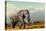 Elephant on Kilimajaro Mount Background in National Park of Kenya, Africa-Volodymyr Burdiak-Premier Image Canvas