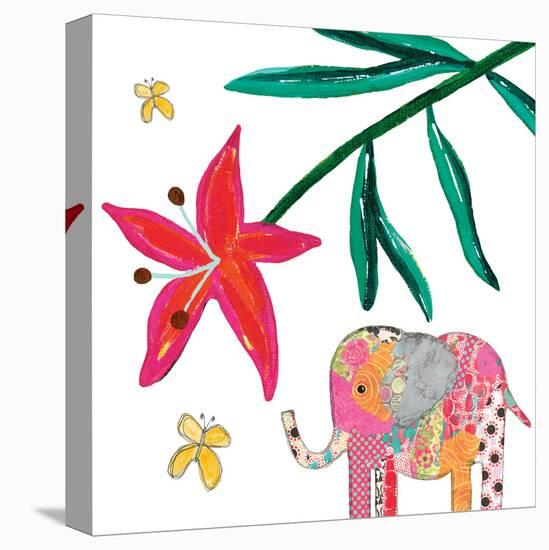 Elephant Tropical Flower-Jennifer McCully-Stretched Canvas
