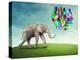 Elephant with a Colorful Balloons-egal-Premier Image Canvas
