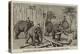 Elephants Demolishing a Stockade, Wontho, Upper Burma-Harry Hamilton Johnston-Premier Image Canvas