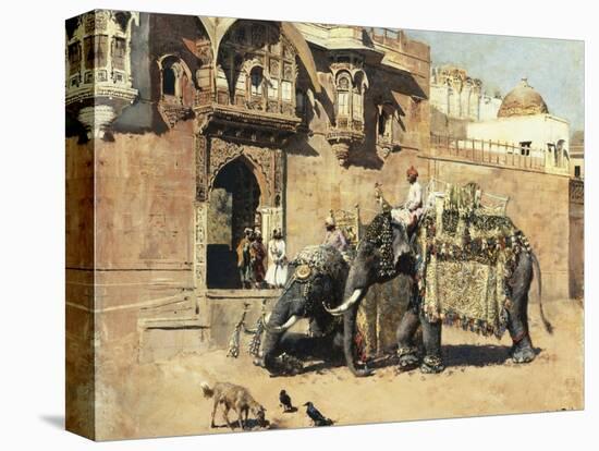 Elephants Outside a Palace, Jodhpore, India-Edwin Lord Weeks-Premier Image Canvas