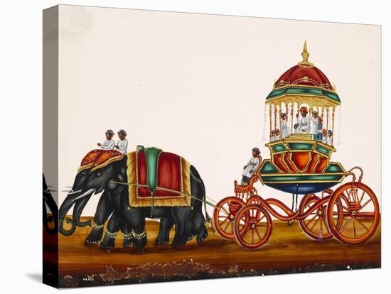 Elephants Pulling a Carriage Belonging to a Wealthy Man, from Thanjavur, India-null-Premier Image Canvas