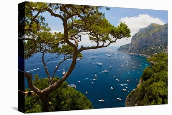 Elevated view of blue waters of the City of Capri, an Italian island off the Sorrentine Peninsul...-null-Premier Image Canvas