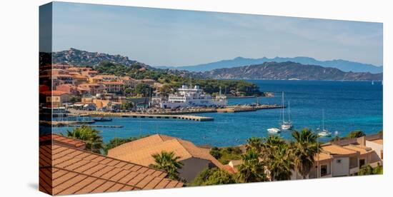 Elevated view of harbour and Palau town, Palau, Sardinia, Italy, Mediterranean, Europe-Frank Fell-Premier Image Canvas