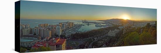 Elevated view of Malaga city from Gibralfaro Castle, Malaga Province, Andalusia, Spain-null-Premier Image Canvas