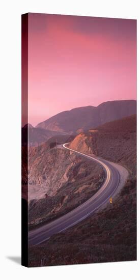 Elevated view of the California State Route 1 at dusk, Pacific Coast, California, USA-null-Premier Image Canvas