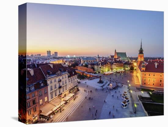 Elevated view of the Castle Square at twilight, Old Town, Warsaw, Masovian Voivodeship, Poland, Eur-Karol Kozlowski-Premier Image Canvas