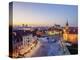 Elevated view of the Castle Square at twilight, Old Town, Warsaw, Masovian Voivodeship, Poland, Eur-Karol Kozlowski-Premier Image Canvas