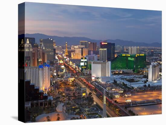 Elevated View of the Hotels and Casinos Along the Strip at Dusk, Las Vegas, Nevada, USA-Gavin Hellier-Premier Image Canvas