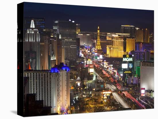 Elevated View of the Hotels and Casinos Along the Strip at Dusk, Las Vegas, Nevada, USA-Gavin Hellier-Premier Image Canvas