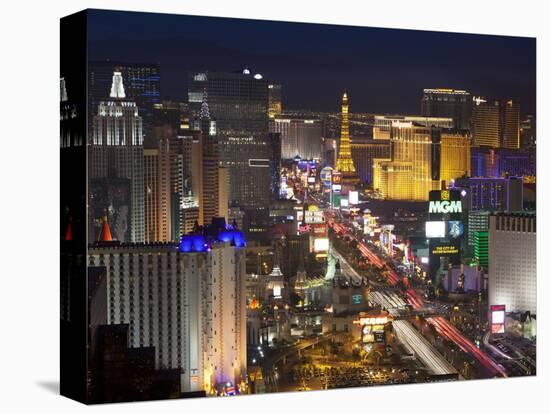 Elevated View of the Hotels and Casinos Along the Strip at Dusk, Las Vegas, Nevada, USA-Gavin Hellier-Premier Image Canvas